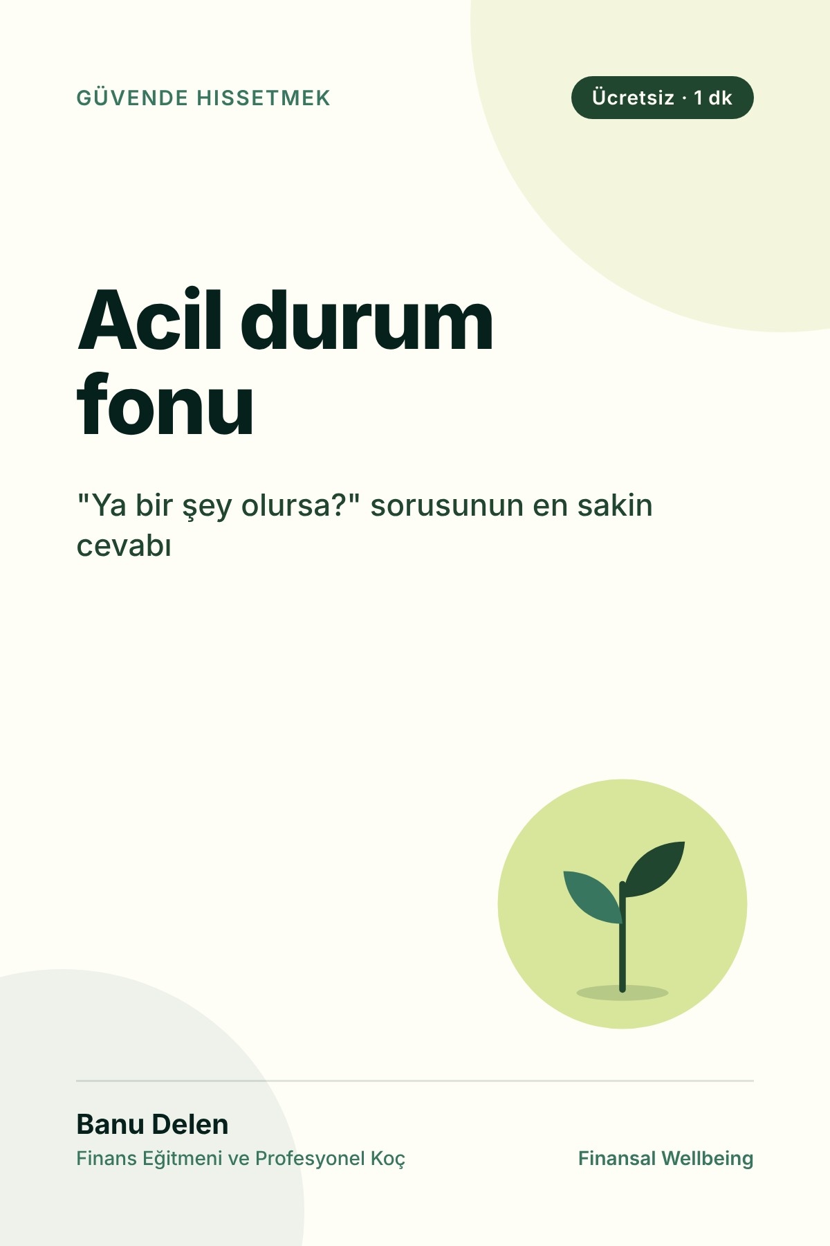 Güvende Hissetmek: Acil Durum Fonu
