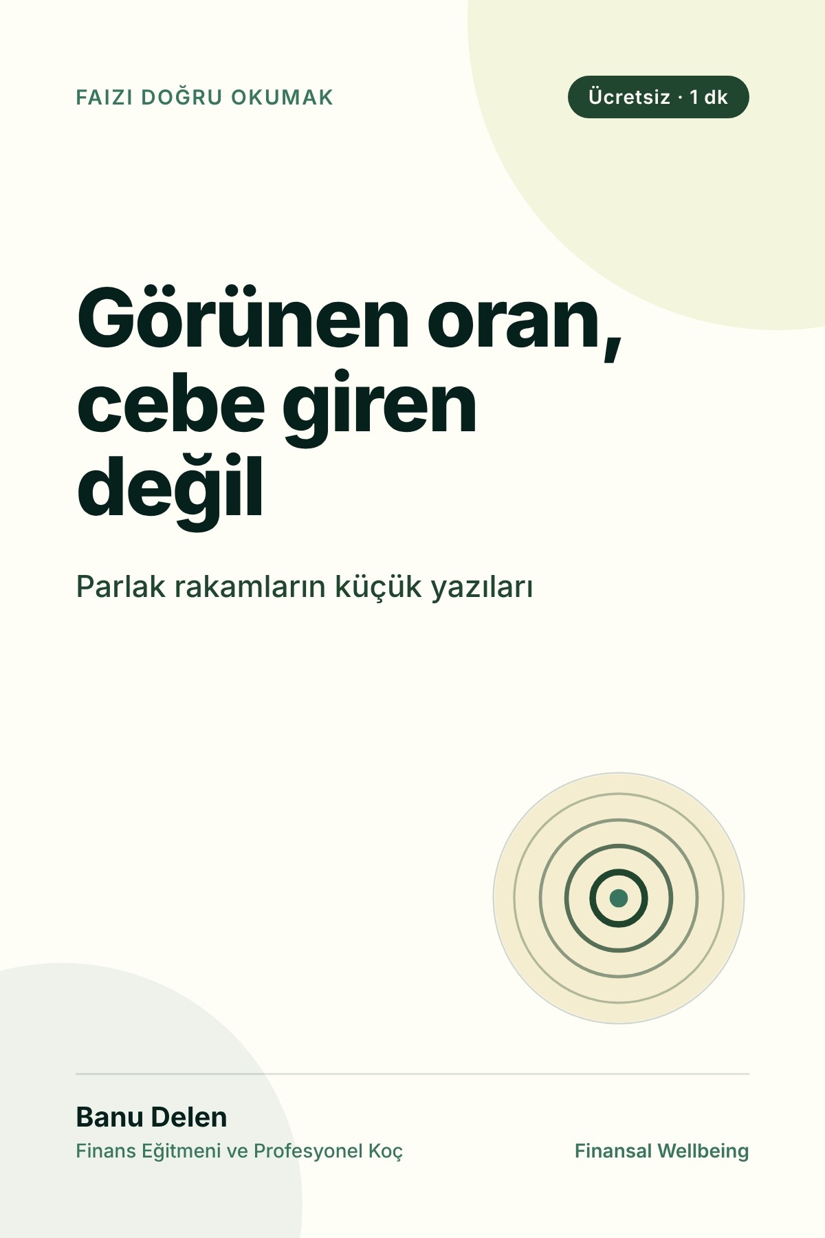Görünen Oran, Cebe Giren Değil