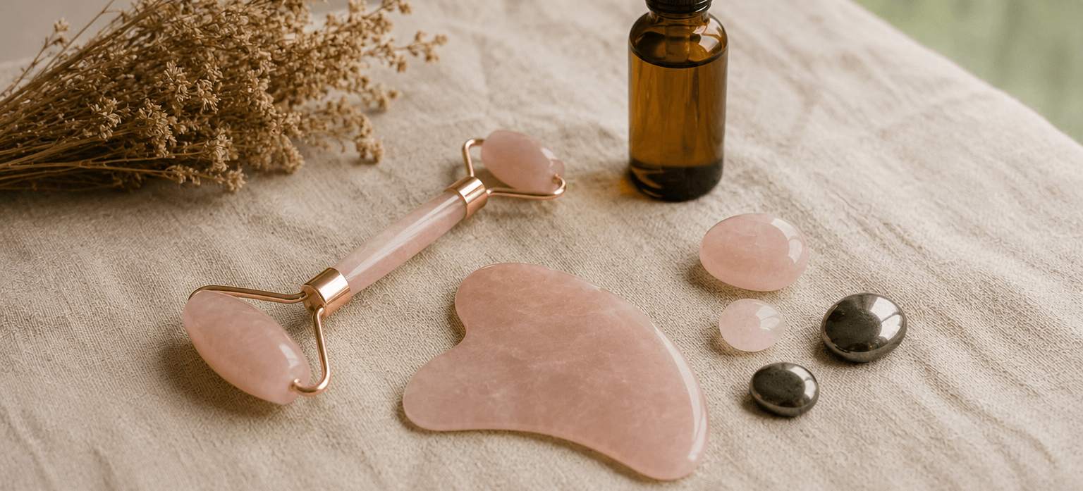 Taşların ve Ritüellerin Koruyucu Dokunuşu: Hematit, Pembe Kuvars ve Gua Sha